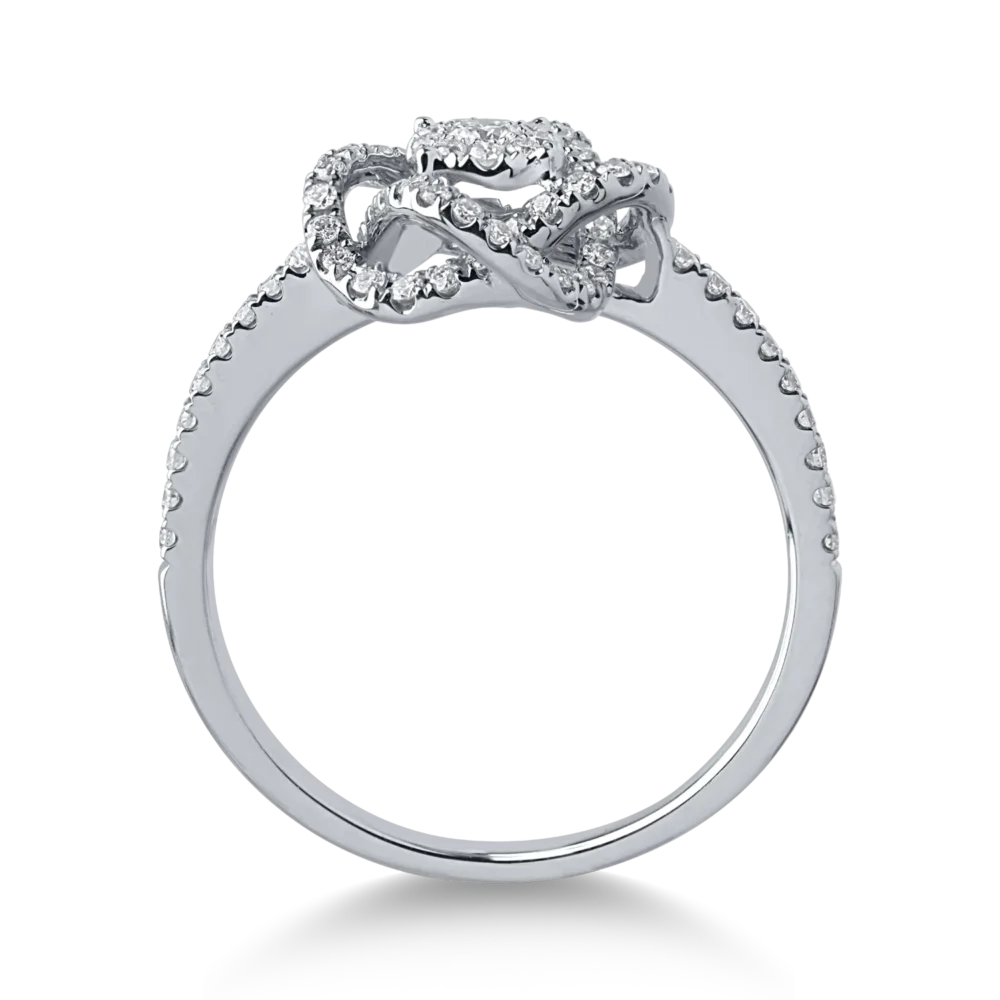 Inel din aur alb cu diamante de 0.6ct - imagine 2