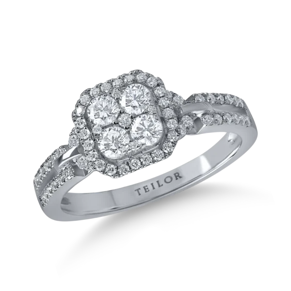 Inel din aur alb cu diamante de 0.6ct