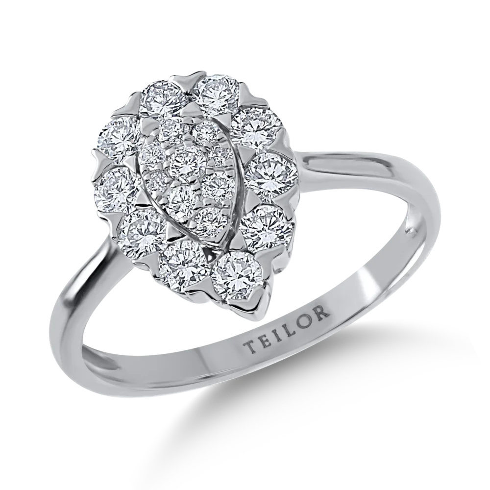 Inel din aur alb cu diamante de 0.77ct