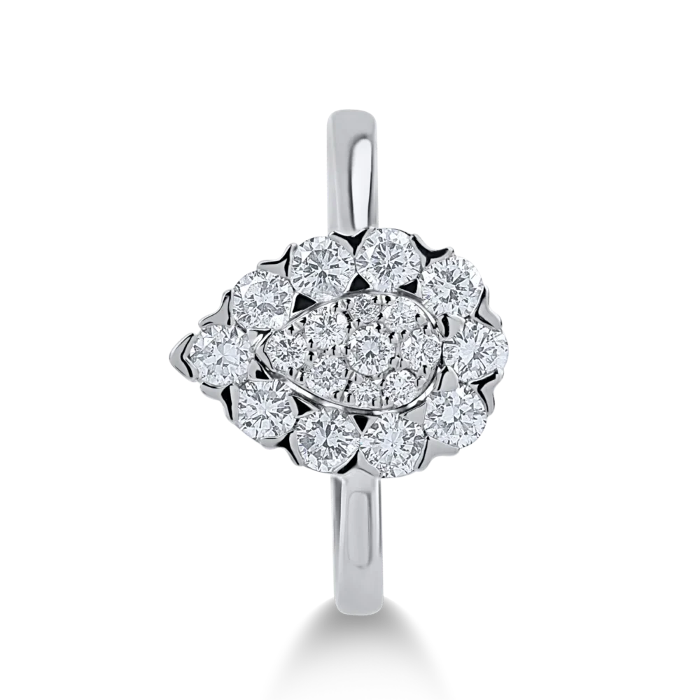 Inel din aur alb cu diamante de 0.77ct - imagine 2