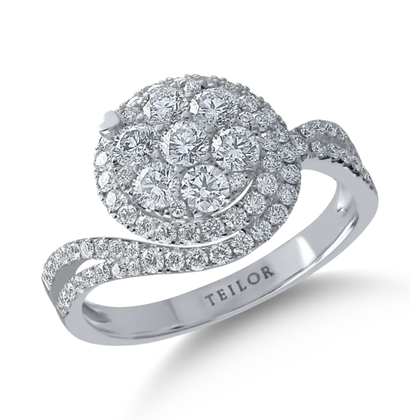 Inel din aur alb cu diamante de 0.77ct