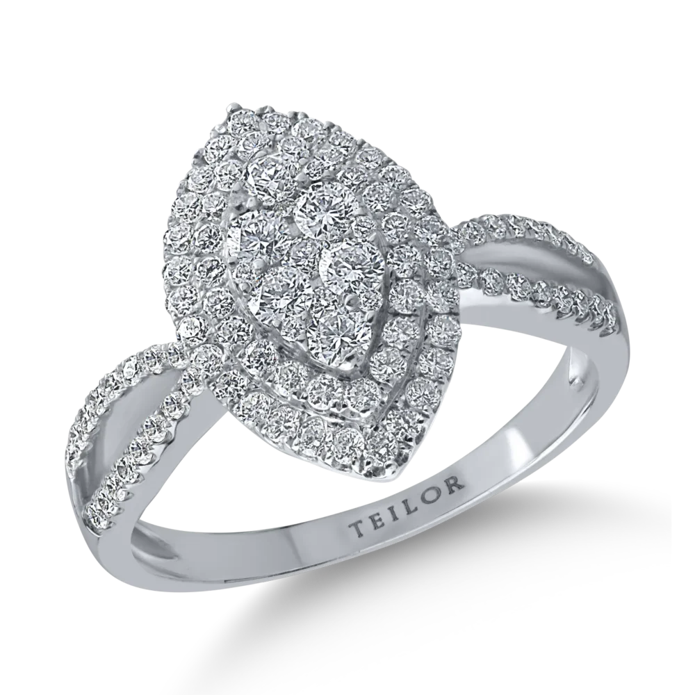 Inel din aur alb cu diamante de 0.78ct