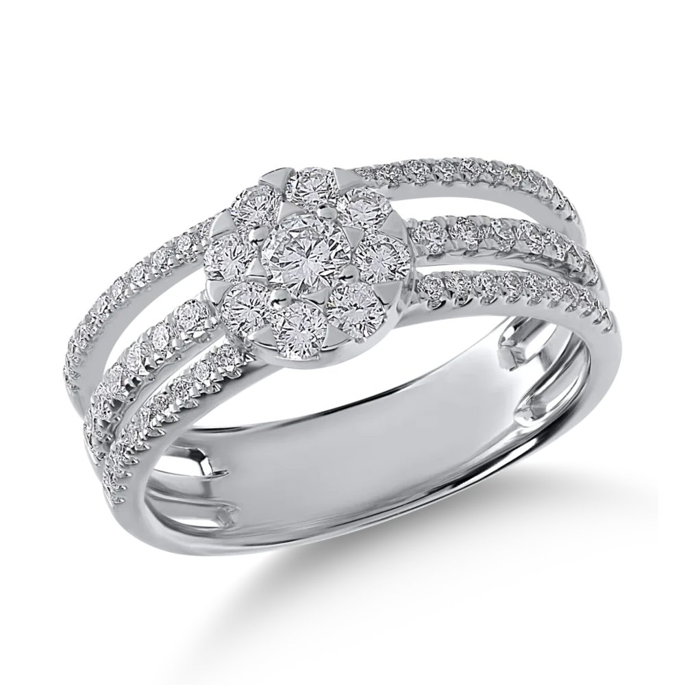 Inel din aur alb cu diamante de 0.82ct