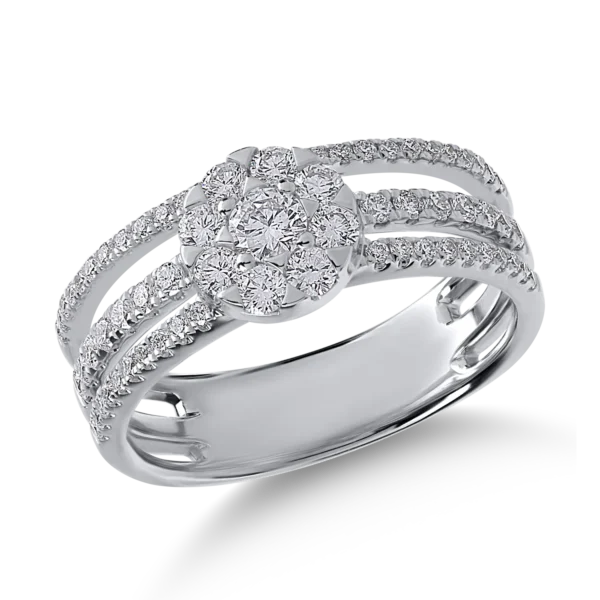 Inel din aur alb cu diamante de 0.82ct