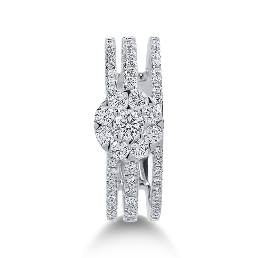 Inel din aur alb cu diamante de 0.82ct - imagine 2