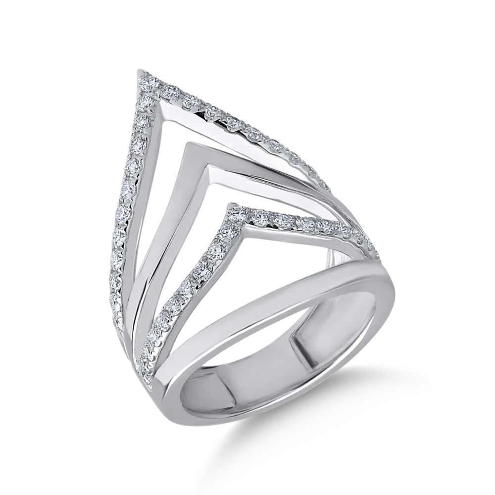 Inel din aur alb cu diamante de 0.84ct