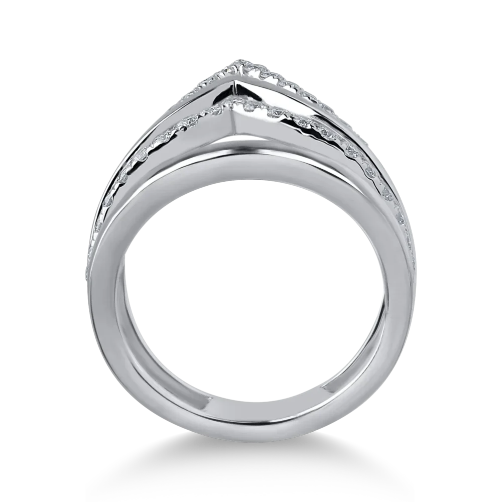 Inel din aur alb cu diamante de 0.84ct - imagine 2