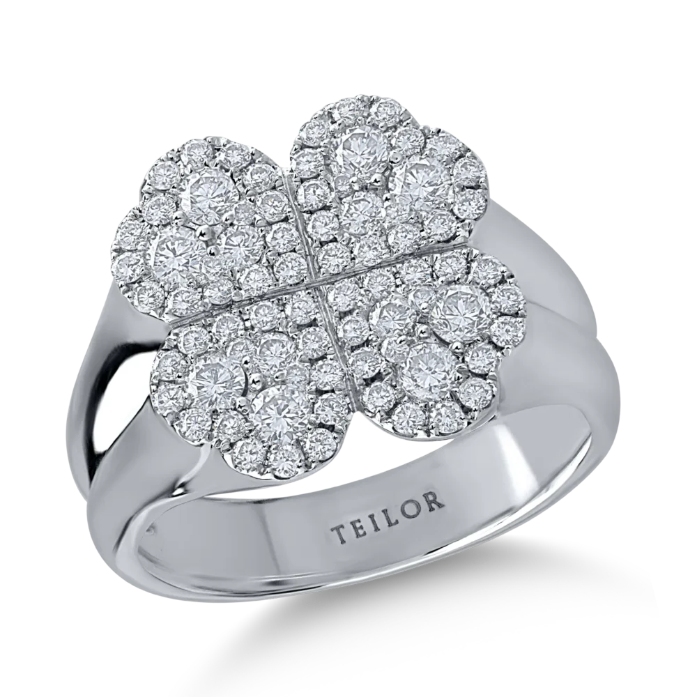 Inel din aur alb cu diamante de 0.91ct