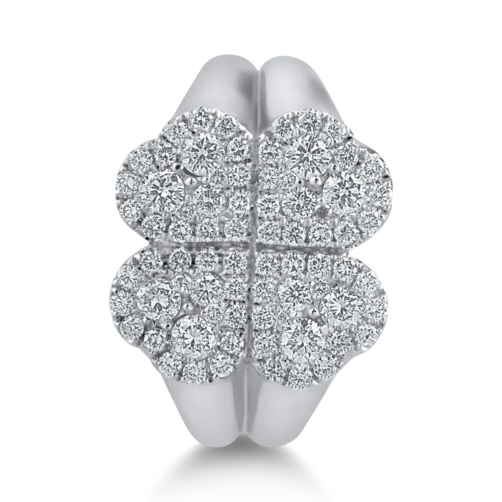 Inel din aur alb cu diamante de 0.91ct - imagine 2