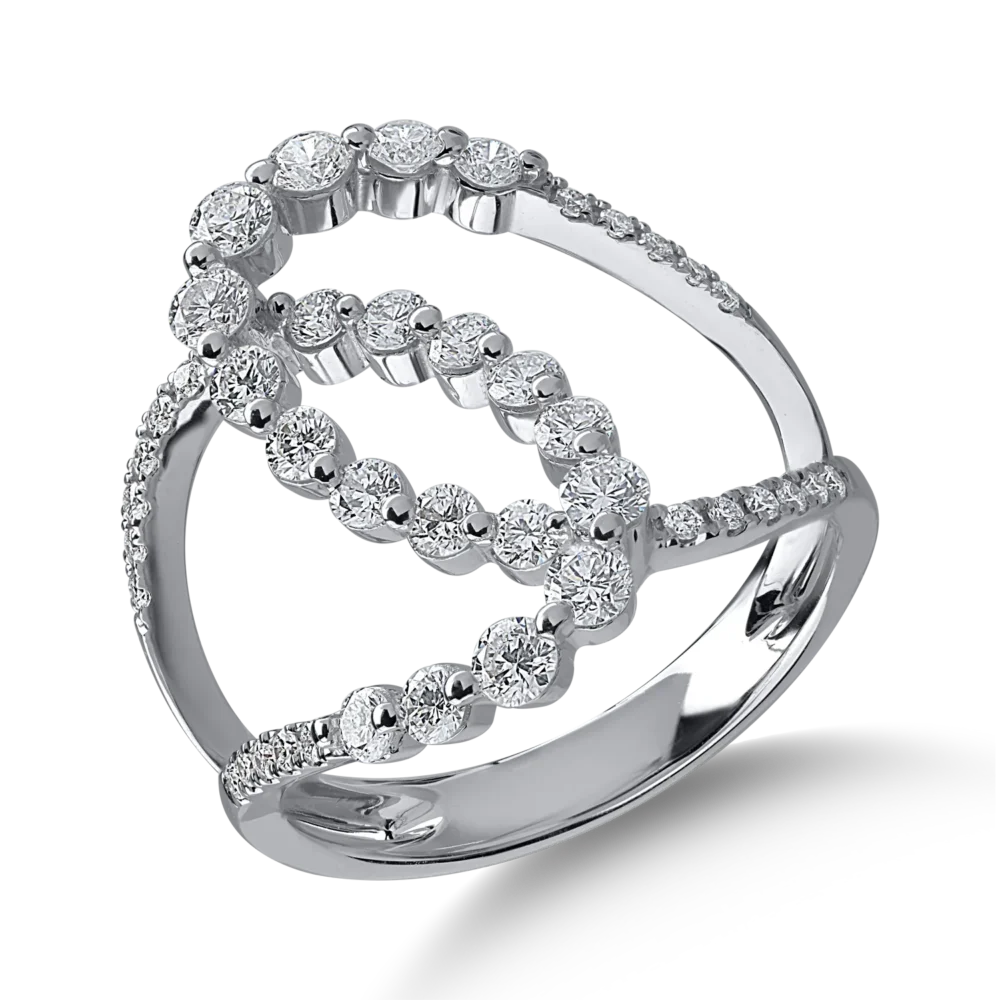 Inel din aur alb cu diamante de 0.98ct