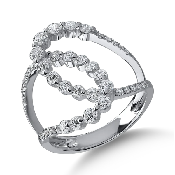 Inel din aur alb cu diamante de 0.98ct