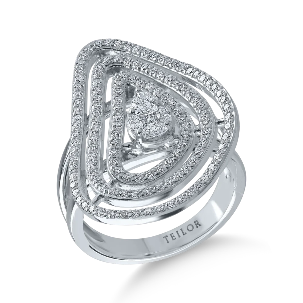 Inel din aur alb cu diamante de 0.975ct