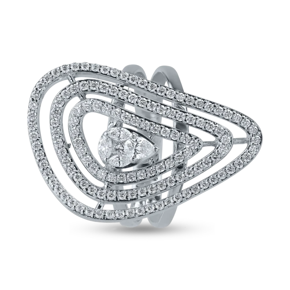 Inel din aur alb cu diamante de 0.975ct - imagine 2