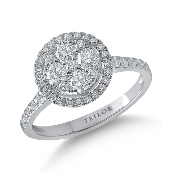 Inel din aur alb cu diamante de 0.9ct