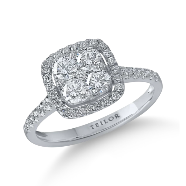 Inel din aur alb cu diamante de 0.9ct