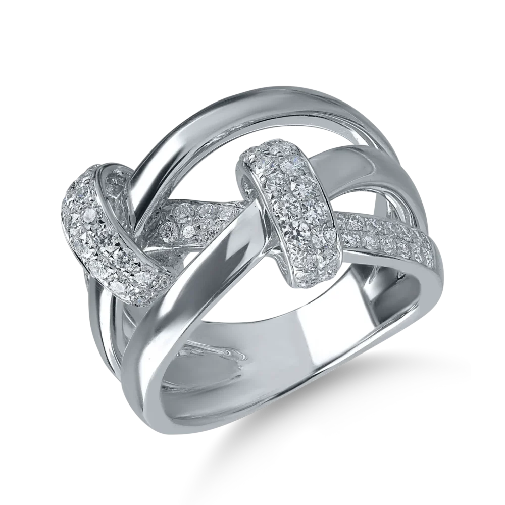 Inel din aur alb cu diamante de 0.9ct