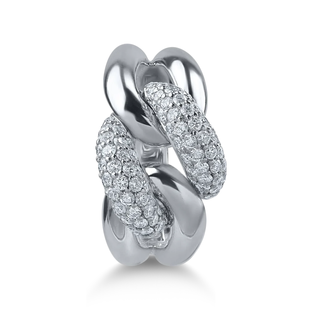 Inel din aur alb cu diamante de 1.05ct - imagine 2