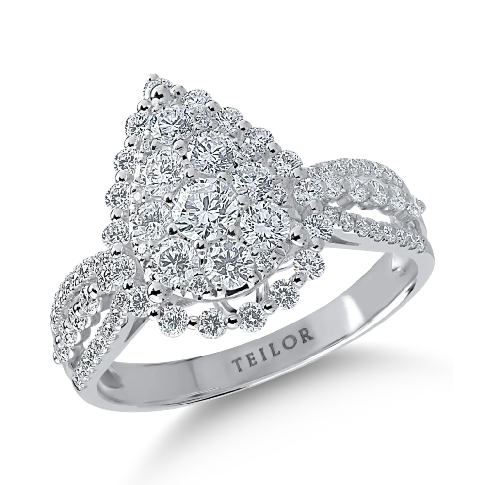 Inel din aur alb cu diamante de 1.09ct