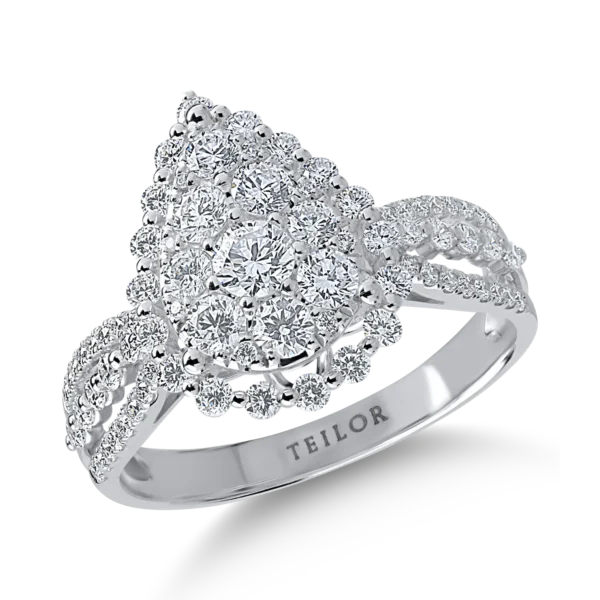 Inel din aur alb cu diamante de 1.09ct