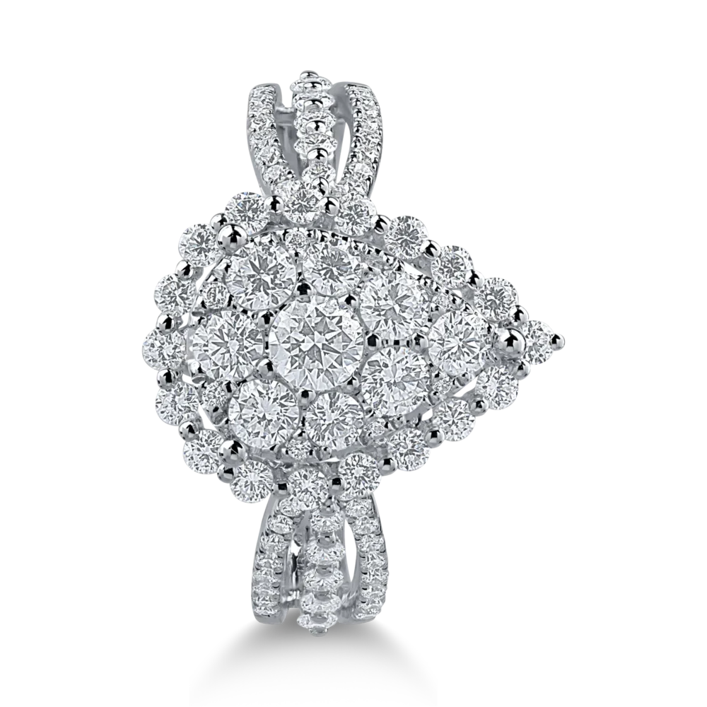 Inel din aur alb cu diamante de 1.09ct - imagine 2