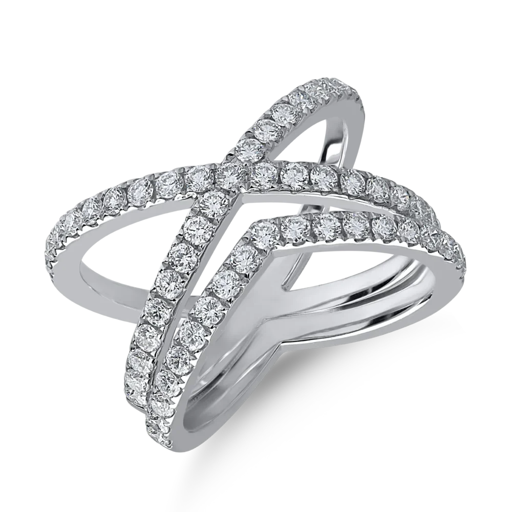 Inel din aur alb cu diamante de 1.11ct