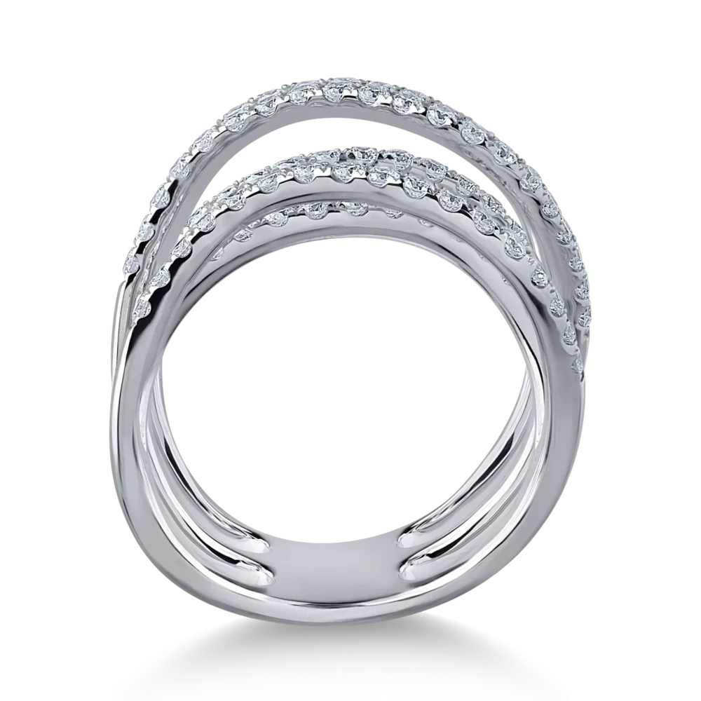 Inel din aur alb cu diamante de 1.11ct - imagine 2