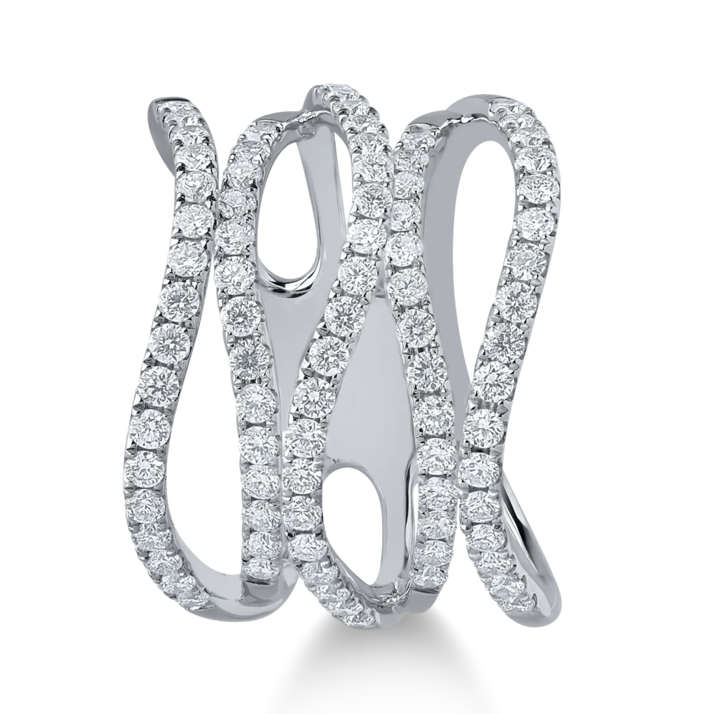 Inel din aur alb cu diamante de 1.11ct - imagine 3