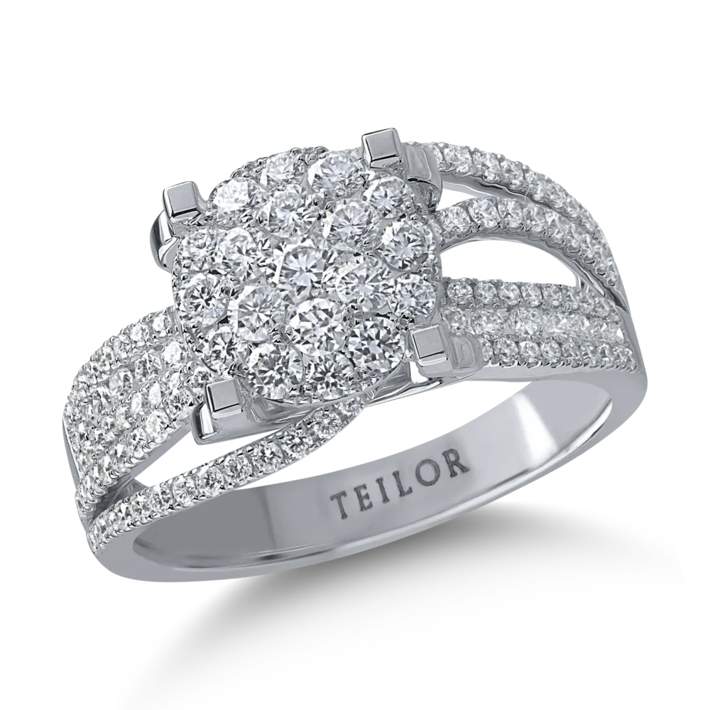 Inel din aur alb cu diamante de 1.11ct