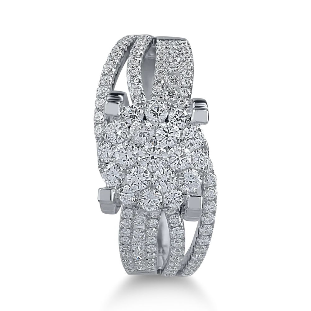 Inel din aur alb cu diamante de 1.11ct - imagine 2