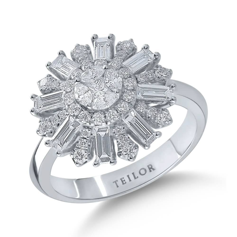 Inel din aur alb cu diamante de 1.17ct