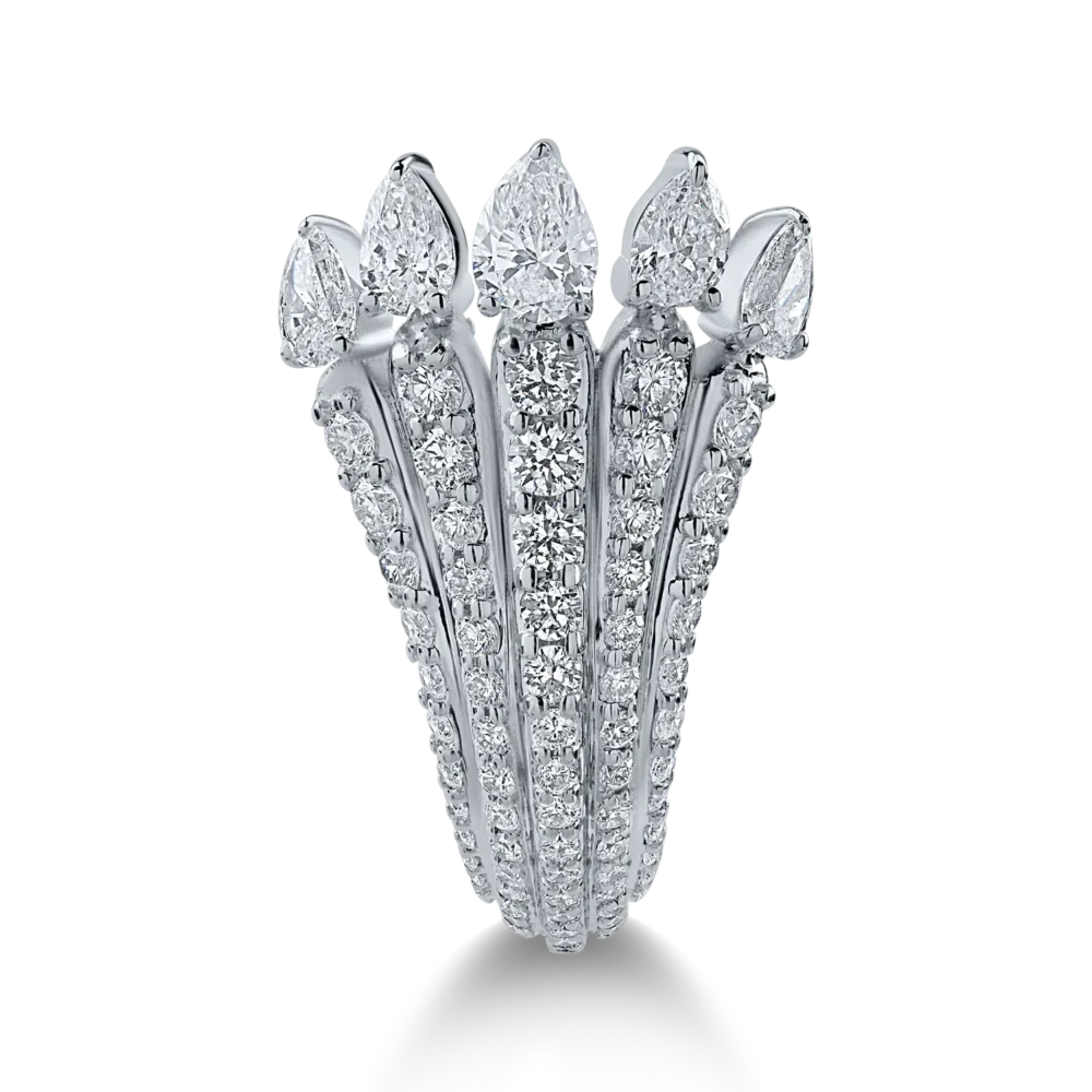 Inel din aur alb cu diamante de 1.22ct - imagine 2