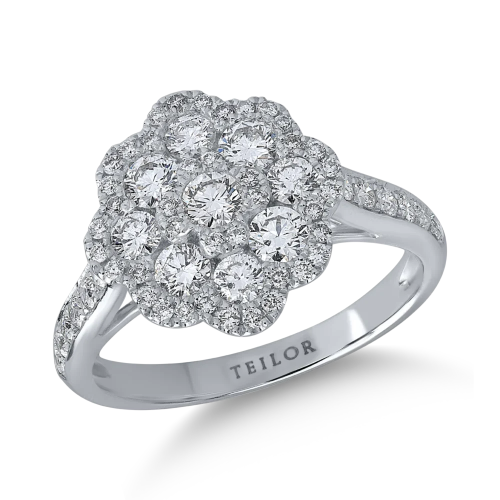 Inel din aur alb cu diamante de 1.24ct