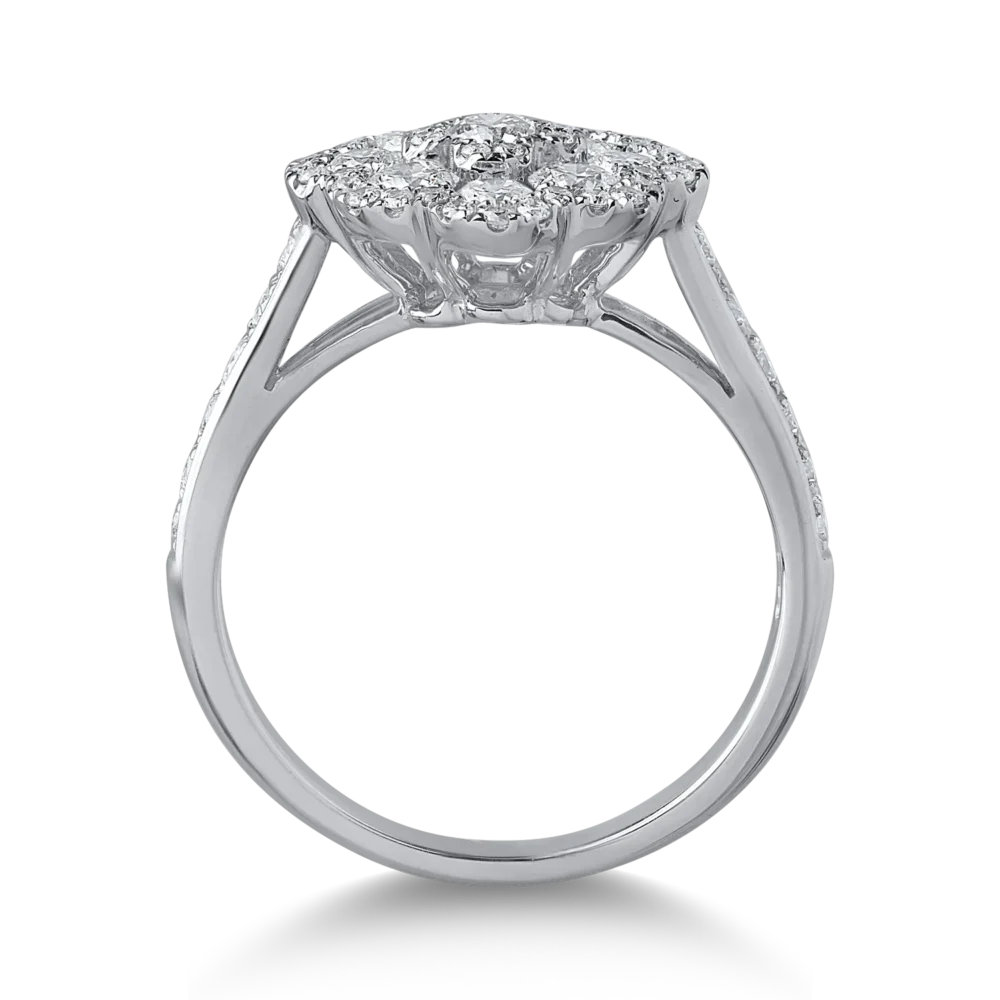 Inel din aur alb cu diamante de 1.24ct - imagine 2