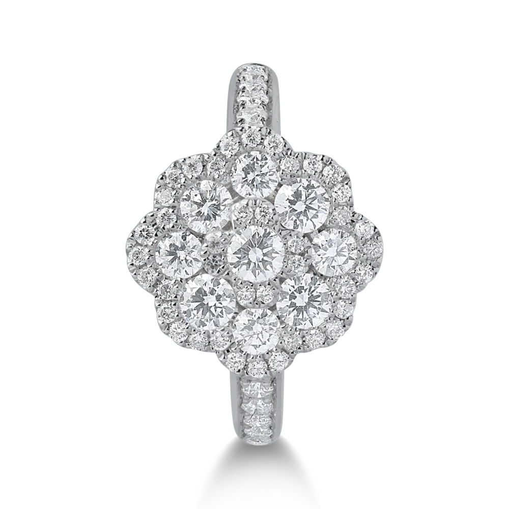 Inel din aur alb cu diamante de 1.24ct - imagine 3