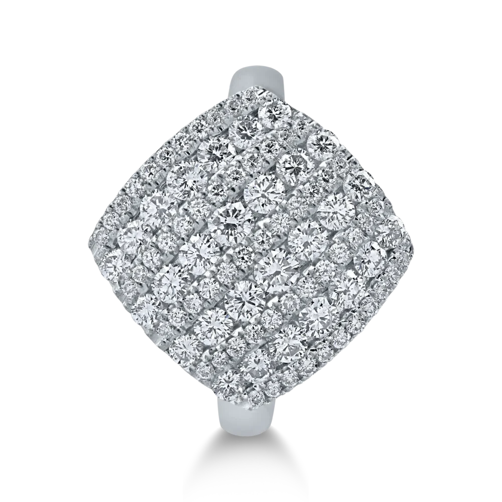 Inel din aur alb cu diamante de 1.26ct - imagine 2