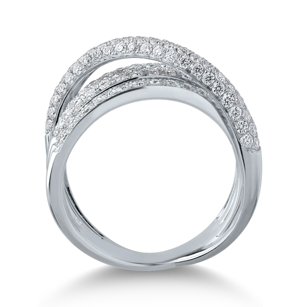 Inel din aur alb cu diamante de 1.28ct - imagine 2