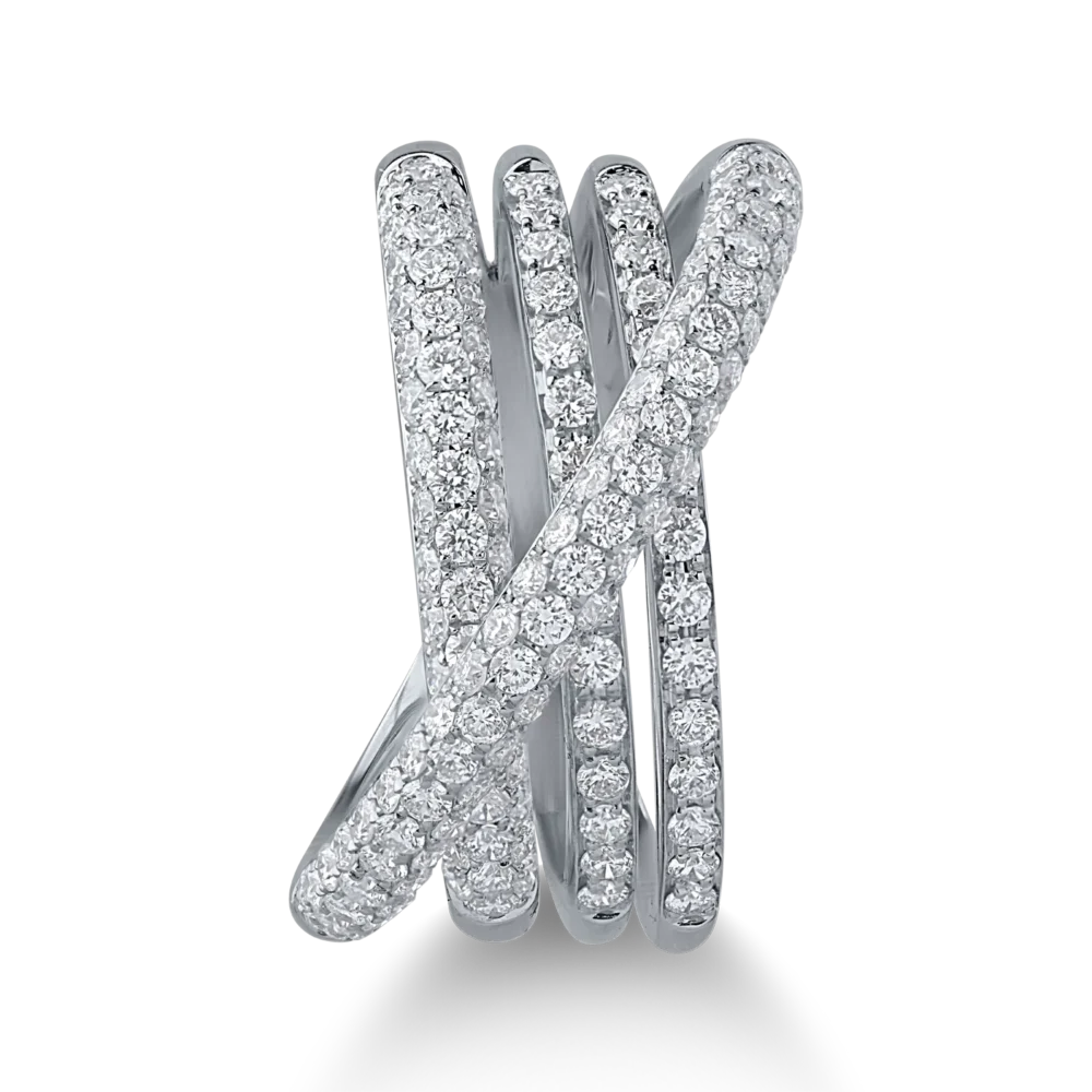 Inel din aur alb cu diamante de 1.28ct - imagine 3