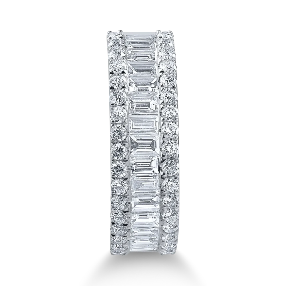 Inel din aur alb cu diamante baguette si rotunde de 1.4ct - imagine 2