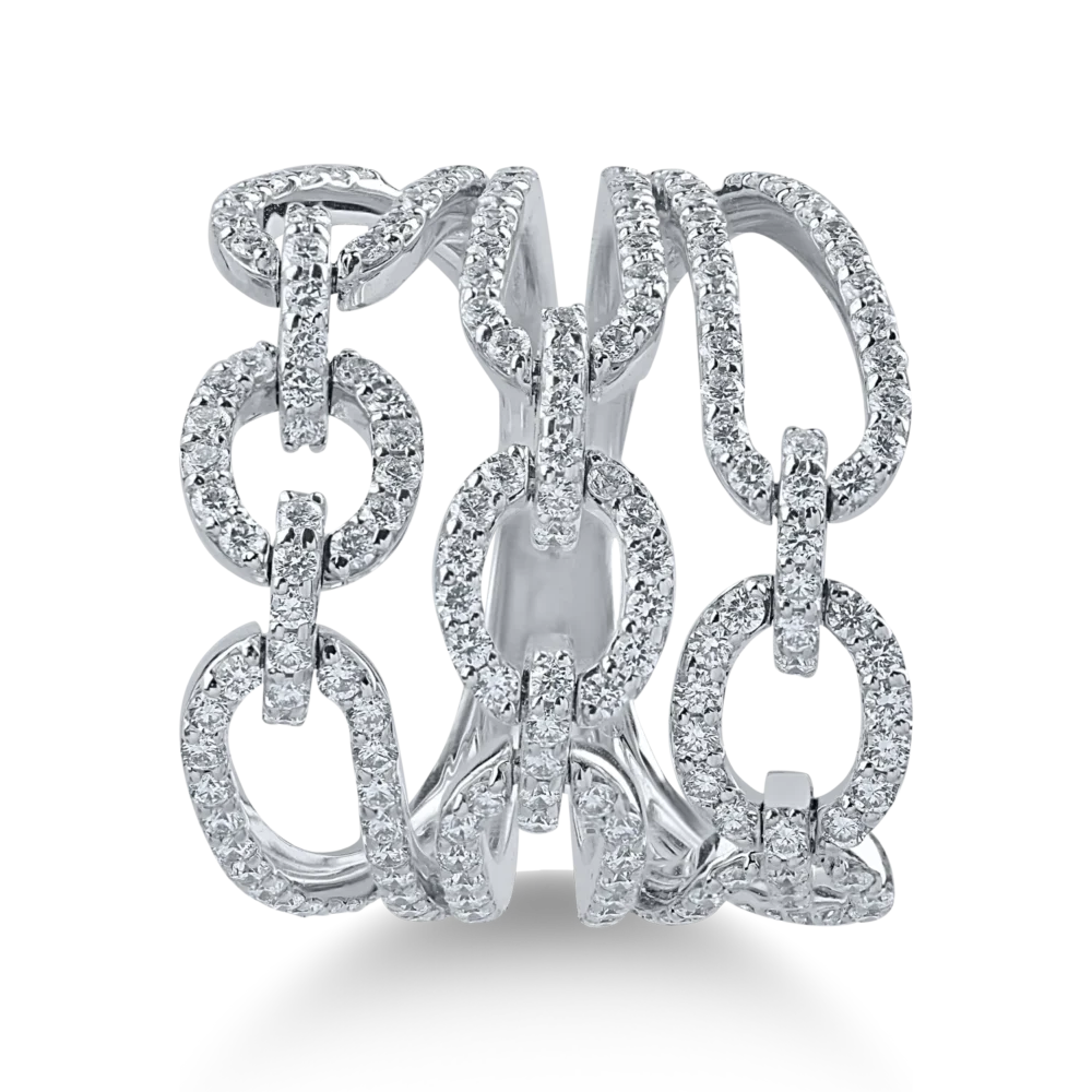 Inel din aur alb cu diamante de 1.4ct - imagine 2