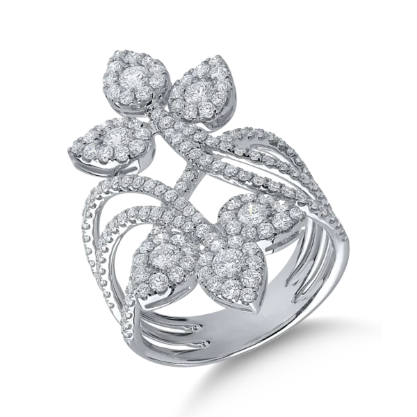 Inel din aur alb cu diamante de 1.554ct