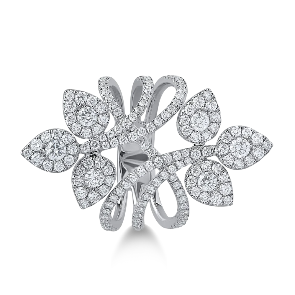 Inel din aur alb cu diamante de 1.554ct - imagine 3
