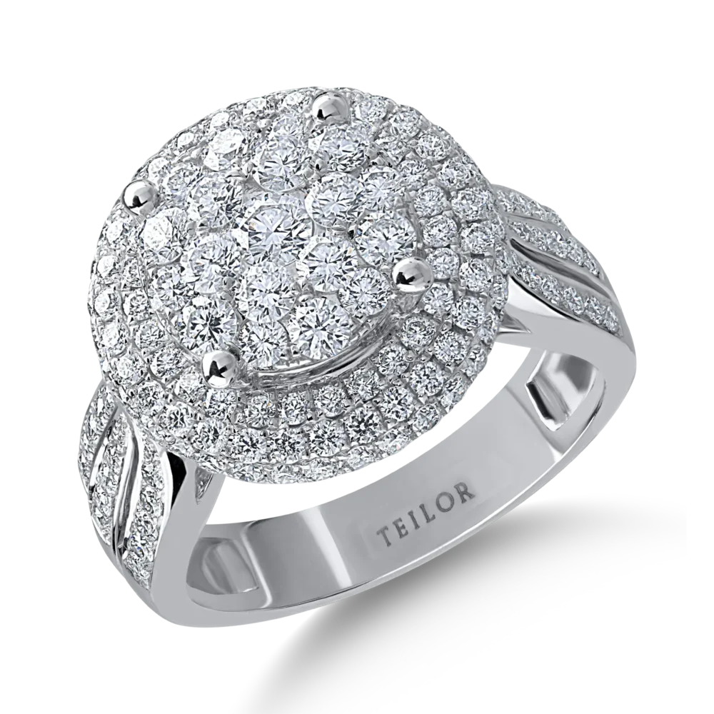 Inel din aur alb cu diamante de 1.69ct