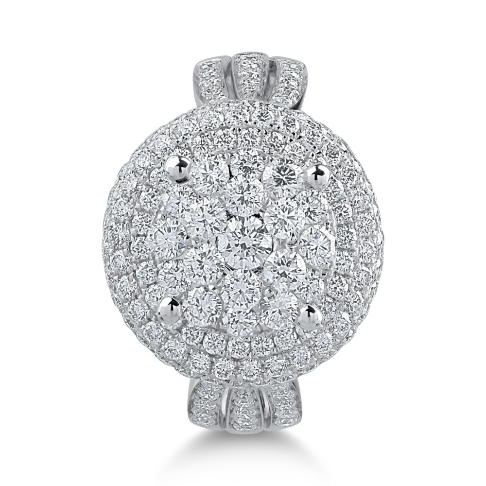 Inel din aur alb cu diamante de 1.69ct - imagine 2