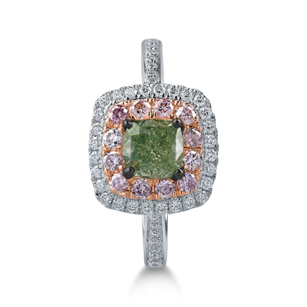 Inel din aur alb cu diamante de 1.6ct - imagine 2