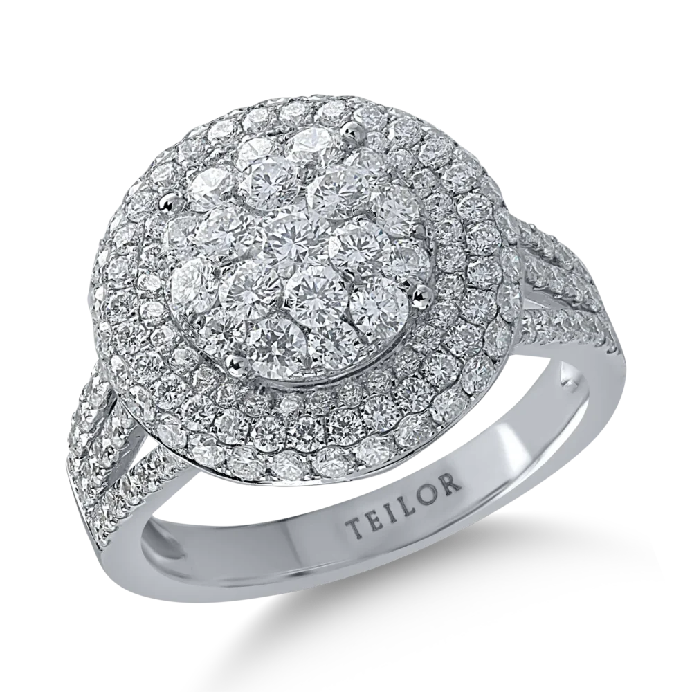 Inel din aur alb cu diamante de 1.77ct