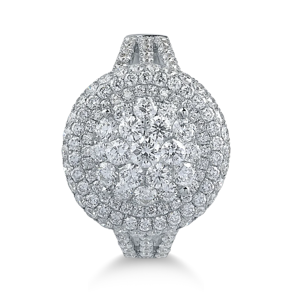 Inel din aur alb cu diamante de 1.77ct - imagine 2