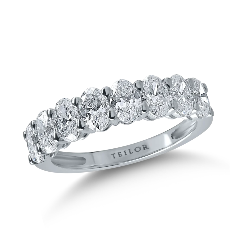 Inel din aur alb cu diamante oval de 1.89ct