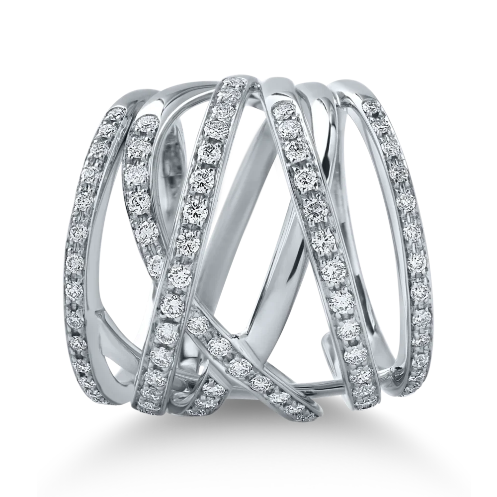 Inel din aur alb cu diamante de 1ct - imagine 2