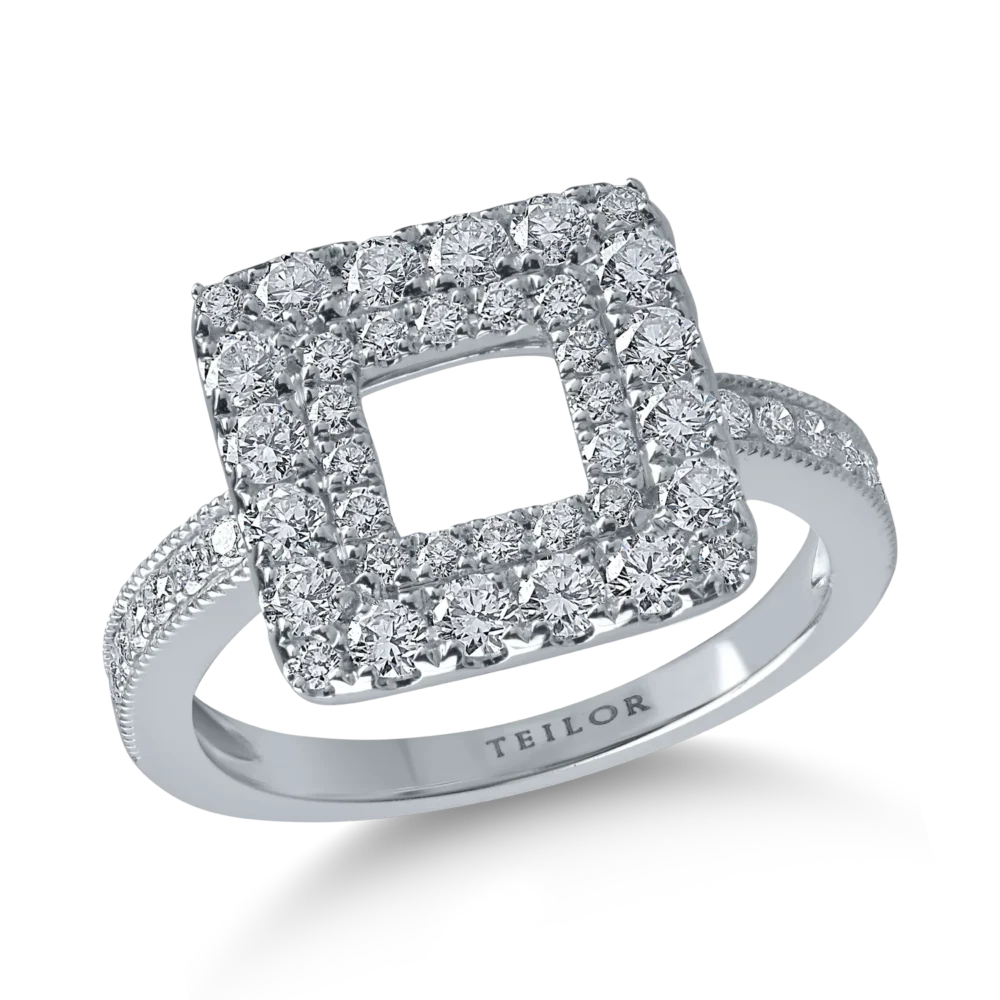 Inel din aur alb cu diamante de 1ct