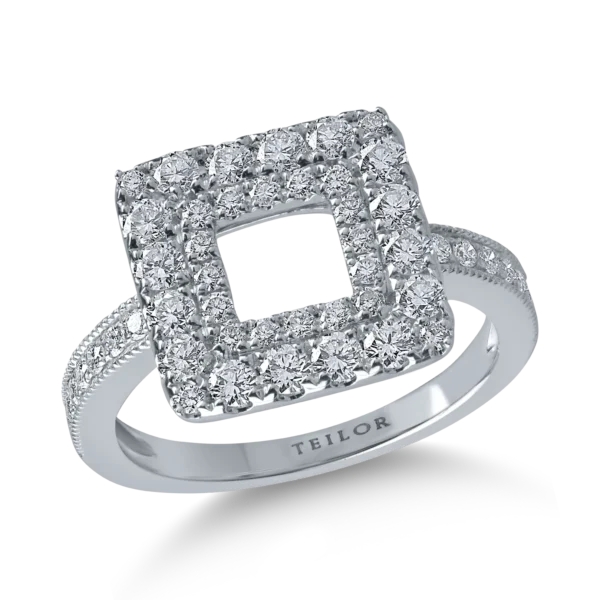 Inel din aur alb cu diamante de 1ct